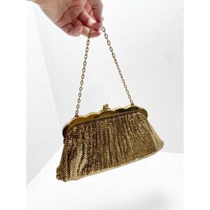 Vintage 1940's Whiting & Davis Gold Mesh Evening Bag